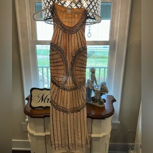 Sequin/beaded blush dress